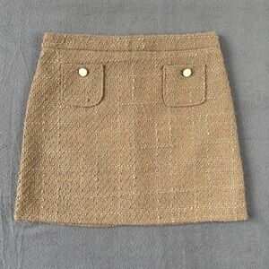 Maison d'Amélie Paris Skirt Women 12 Tweed Beige Bouclé Textured Chic Capsule